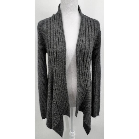 Mercer & Madison Angora Blend Open Cardigan Sweater Womens Size S Gray Rib Knit - Picture 1 of 10